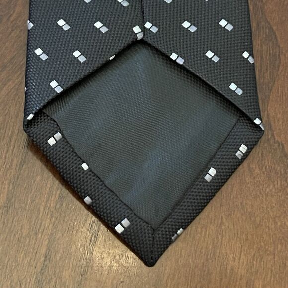 Tossido Black Gray 100% Microfiber Men’s Neck Tie - Picture 2 of 9